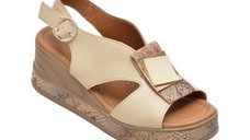 Sandale GOLD DEER bej, 22070, din piele naturala