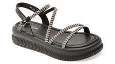 Sandale GRYXX negre, F503, din piele ecologica