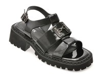 Sandale GRYXX negre, H58, din piele naturala lacuita - 1