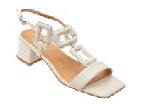 Sandale IMAGE albe, 4H1087, din piele naturala - 1