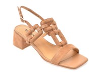Sandale IMAGE bej, 4H1087, din piele intoarsa - 1