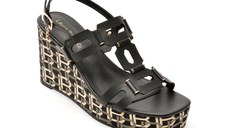 Sandale LAURA BIAGIOTTI negre, 9104, din piele ecologica