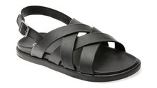 Sandale OTTER negre, 19555, din piele naturala