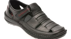 Sandale OTTER negre, 9562, din piele naturala