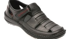 Sandale OTTER negre, 9562, din piele naturala