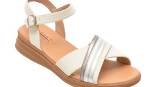 Sandale PASS COLLECTION albe, J860017, din piele naturala