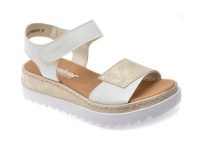 Sandale RIEKER albe, V4476, din piele ecologica - 1