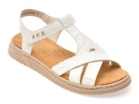 Sandale RIEKER albe, V9119, din piele naturala - 1