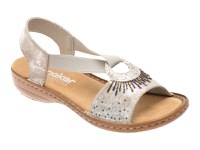 Sandale RIEKER argintii, 60880, din piele ecologica - 1