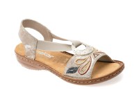 Sandale RIEKER argintii, 608B4, din piele ecologica - 1