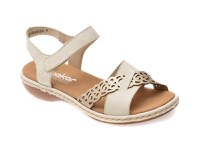 Sandale RIEKER bej, 65987, din piele ecologica - 1
