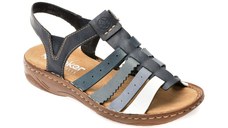 Sandale RIEKER bleumarin, V2875, din piele ecologica