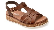 Sandale RIEKER maro, W0853, din piele naturala