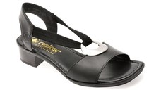 Sandale RIEKER negre, 62662, din piele naturala