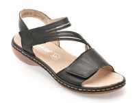 Sandale RIEKER negre, 65964, din piele naturala - 1
