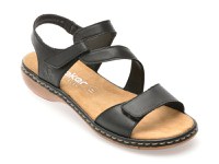 Sandale RIEKER negre, 659C7, din piele naturala - 1