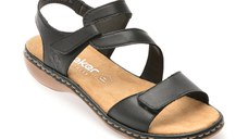 Sandale RIEKER negre, 659C7, din piele naturala