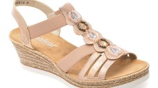 Sandale RIEKER roz, 619B2, din piele ecologica