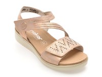 Sandale RIEKER roz, V3764, din piele ecologica - 1