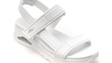 Sandale SKECHERS albe, UNO, din material textil