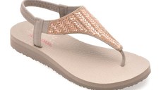 Sandale SKECHERS gri, MEDITATION, din piele ecologica
