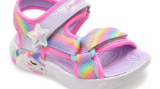 Sandale SKECHERS mov, UNICORN DREAMS SANDAL, din material textil