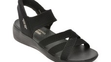 Sandale SKECHERS negre, ARYA, din material textil
