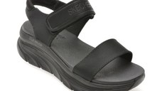 Sandale SKECHERS negre, D LUX WALKER, din material textil