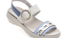 Sandale SUAVE albastre, KRABI, din piele naturala