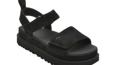 Sandale UGG negre, GOLDEN STAR, din piele intoarsa