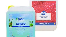 Pachet Promo 1x Detergent lichid de rufe Paiso - Supreme Bright, 1x Balsam de rufe - Pure Love
