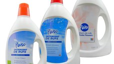 Pachet promo: 2x1,25L detergent lichid de rufe Paiso Ocean, Pure Clean, 1x1,25L Balsam de rufe Delicate Flowers