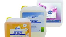 Pachet promo: 2x5L detergent de rufe lichid Paiso: Floral Bouquet, Pure Clean, 1x5L Balsam de rufe concentrat Lily & Jasmine