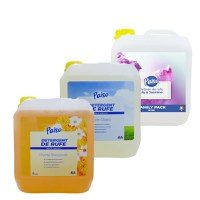 Pachet promo: 2x5L detergent de rufe lichid Paiso: Floral Bouquet, Pure Clean, 1x5L Balsam de rufe concentrat Lily & Jasmine - 1