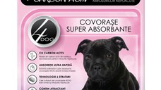 4DOG Charcoal, covorașe absorbante câini, cu carbon activ, poliester, 60x60cm, 10buc