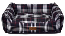 4DOG Deluxe Danish, pat dreptunghiular câini, bumbac, ortopedic, negru, XS-S(50x38x19cm)