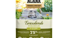 ACANA Highest Protein Grasslands, Rață și Pui, hrană uscată fără cereale pisici, 4.5kg