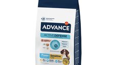 Advance Puppy Sensitive Care cu somon, hrana uscata pentru catei juniori XS-XL, 12 kg