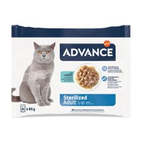 ADVANCE Sterilised, Cod, plic hrană umedă pisici sterilizate, (în sos), multipack, 85g x 4buc - 4