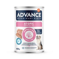 ADVANCE VETERINARY DIETS Atopic Medium & Maxi, M-XL, Curcan, dietă veterinară, conservă hrană umedă câini, piele & blană, (pate), 400g - 1
