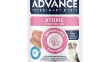 ADVANCE VETERINARY DIETS Atopic Medium & Maxi, M-XL, Curcan, dietă veterinară, conservă hrană umedă câini, piele & blană, (pate), 400g