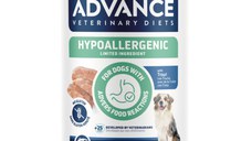 ADVANCE VETERINARY DIETS Hypoalergenic, XS-XL, Păstrăv, dietă veterinară, conservă hrană umedă câini, alergii, (pate), 400g