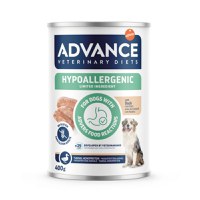 ADVANCE VETERINARY DIETS Hypoalergenic, XS-XL, Rață, dietă veterinară, conservă hrană umedă câini, alergii, (pate), 400g - 1