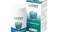 ADVET ZenProtect, supliment sistem nervos & calmante câini, capsule ADVET ZenProtect, XS-XL, supliment sistem nervos & calmante câini și pisici, flacon, 45 capsule
