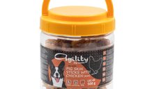 AGILITY Betisoare impletite din piele de porc si pui pentru caini, XS-XL, 500 g
