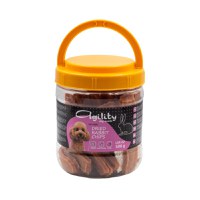 AGILITY Chipsuri Uscate, XS-XL, Iepure și Pui, găletușa recompense câini, 500g - 1
