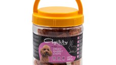 AGILITY Chipsuri Uscate, XS-XL, Iepure și Pui, găletușa recompense câini, 500g