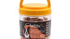 AGILITY Pulpițe din Os de Calciu, XS-XL, Pui, punguță recompense câini, 500g