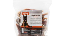 AGILITY Scalp de Vită, XS-XL, punguță recompense naturale deshidratate câini, 500g