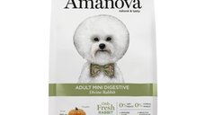 AMANOVA Mini Digestive pentru Câini Adulți, XS-S, Iepure, Hrană Uscată Monoproteică Fără Cereale, 2kg